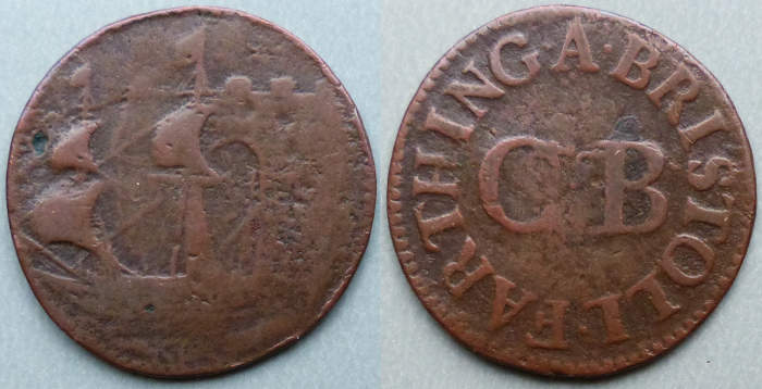 Bristol, city issue 1651 farthing N1452